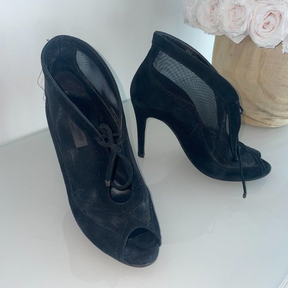 L.K.Bennet purchased in London black suede and mesh heel booties - Picture 4 of 4